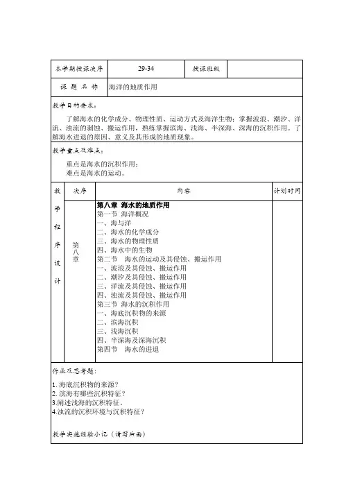 普通地质——海水的地质作用