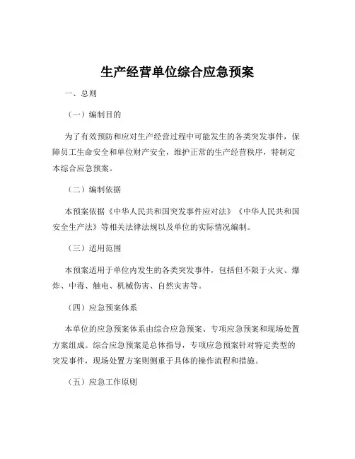 生产经营单位综合应急预案