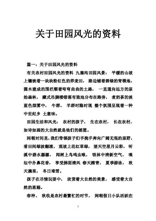 关于田园风光的资料