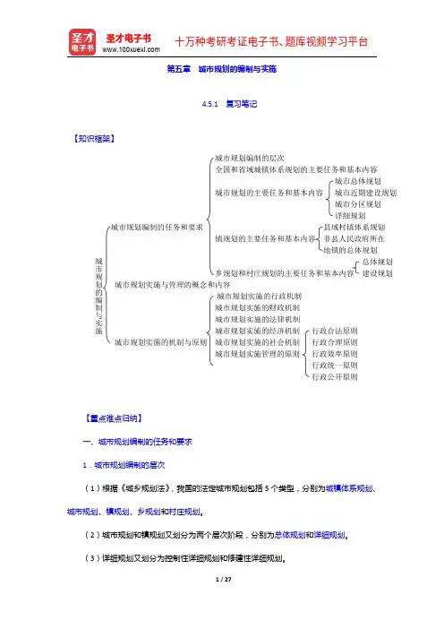 同等学力申硕《建筑学学科综合水平考试大纲及指南》(第2版)笔记和课后习题(含考研真题)详解-城市规划