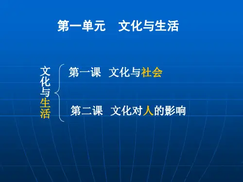 第一课  文化与社会