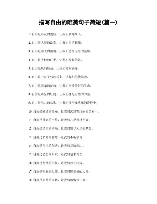 描写自由的唯美句子简短(精选两篇)