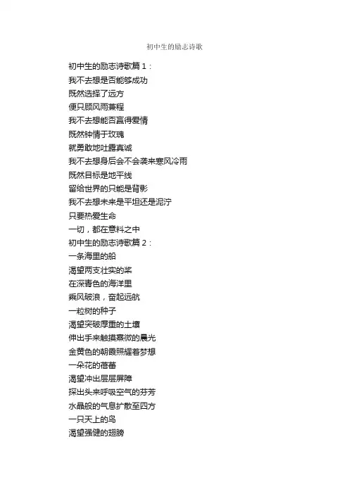初中生的励志诗歌