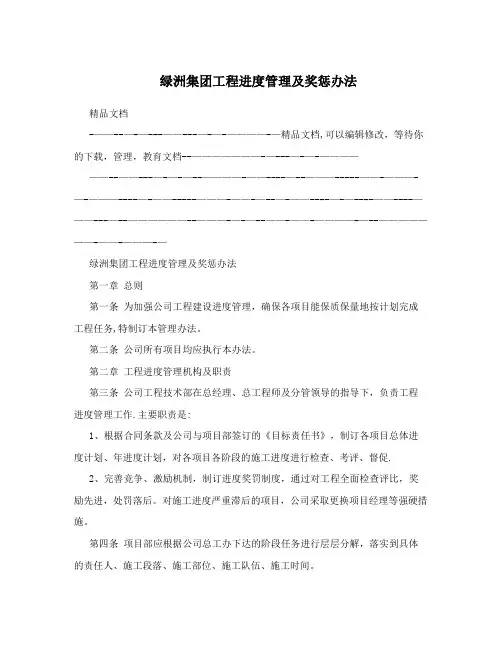 绿洲集团工程进度管理及奖惩办法【最新范本模板】