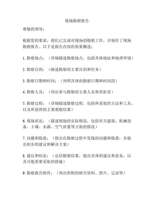 现场勘察报告