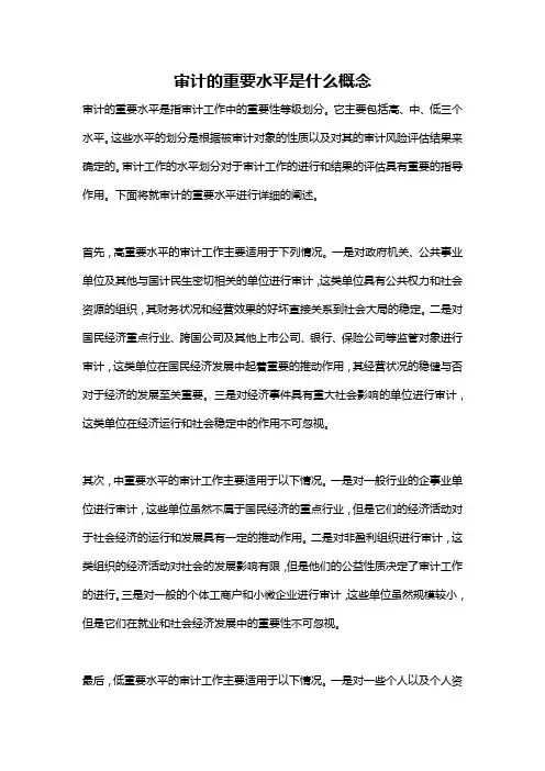 审计的重要水平是什么概念