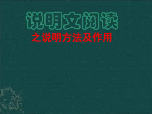 说明文的说明方法及作用 PPT课件