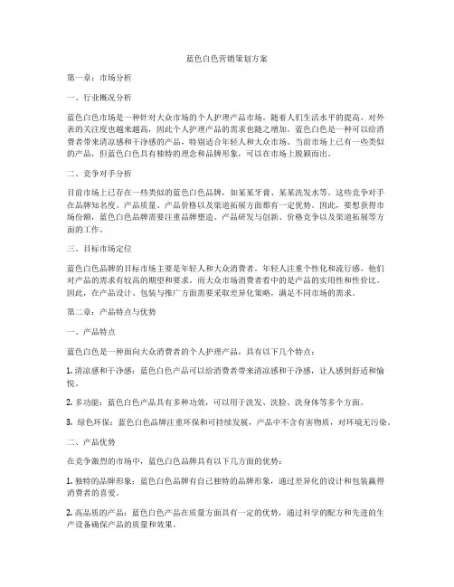 蓝色白色营销策划方案