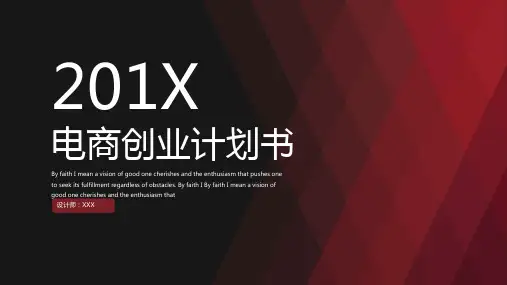 电商创业计划书PPT模板