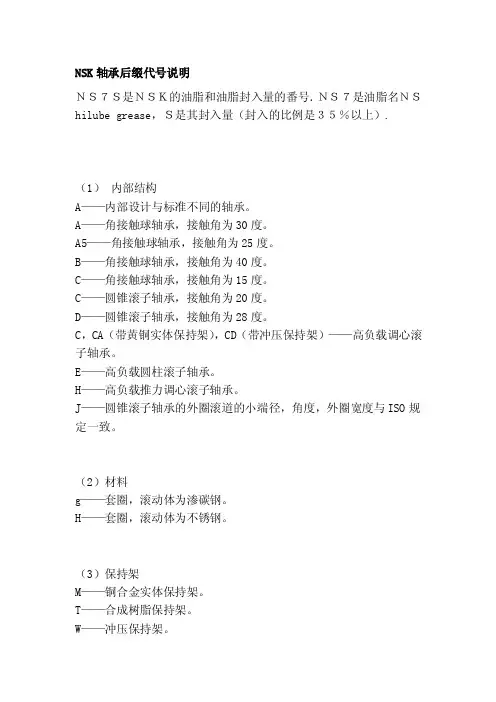 nsk轴承后缀代号说明[技巧]
