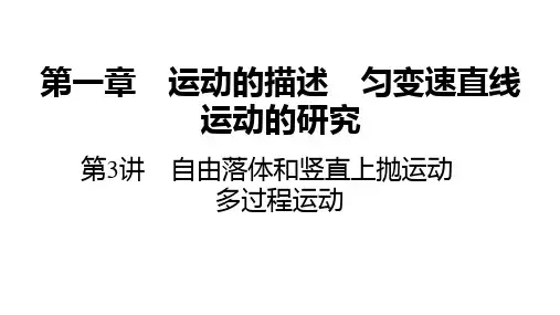 2025高考物理总复习自由落体和竖直上抛运动 多过程运动