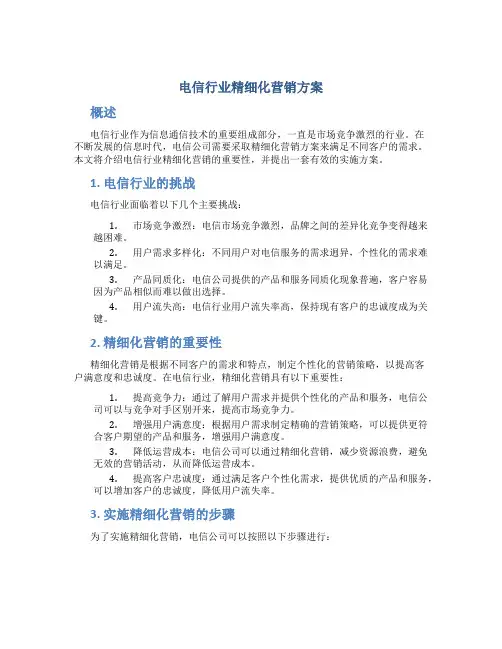 电信行业精细化营销方案