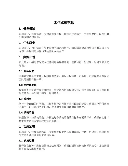 工作业绩模板