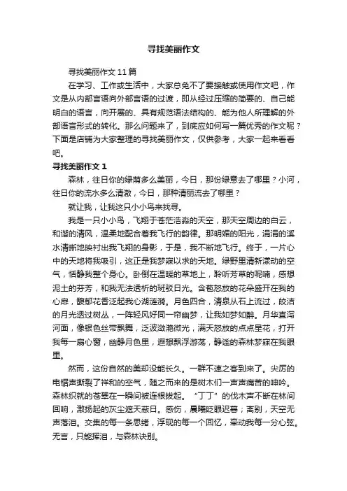 寻找美丽作文