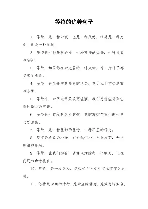 等待的优美句子