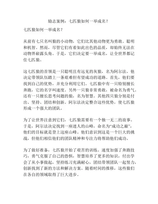 励志案例：七匹狼如何一举成名？