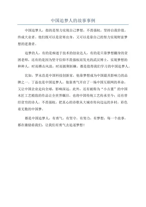 中国追梦人的故事事例