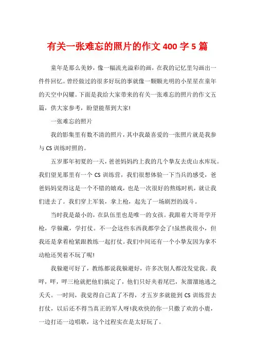 有关一张难忘的照片的作文400字5篇