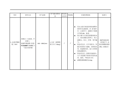 空气采样器,废气采样器流量及国家标准