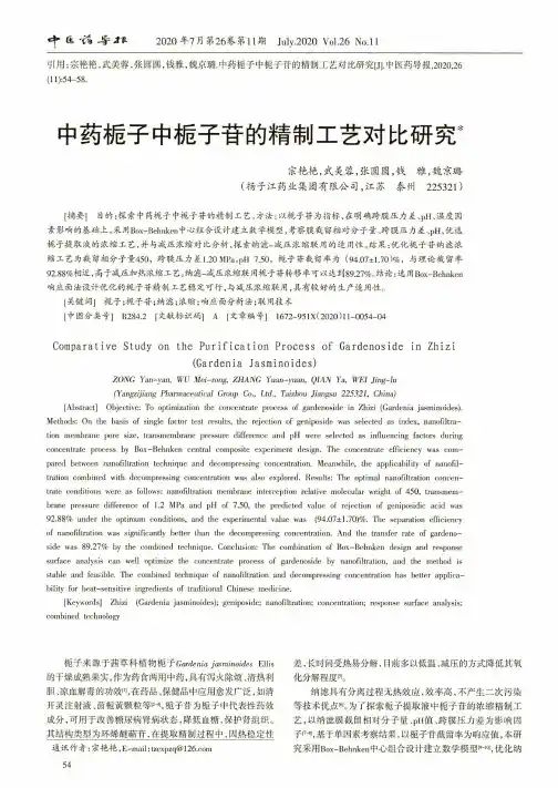 中药栀子中栀子苷的精制工艺对比研究