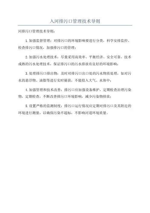 入河排污口管理技术导则