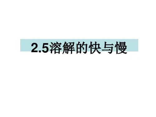 四年级上册科学课件-2.5溶解的快与慢 教科版(共13张PPT)