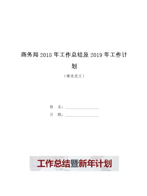 商务局2018年工作总结及2019年工作计划【模板】