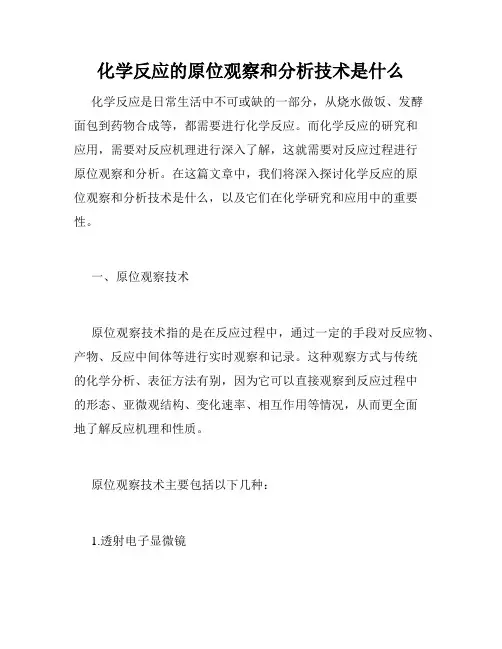 化学反应的原位观察和分析技术是什么