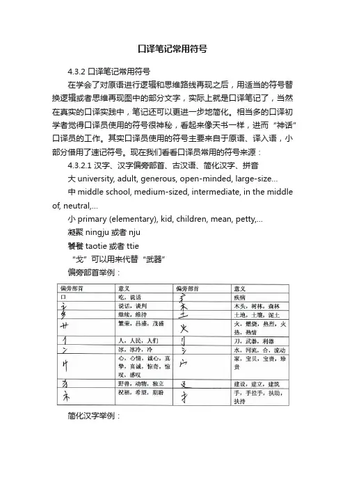 口译笔记常用符号