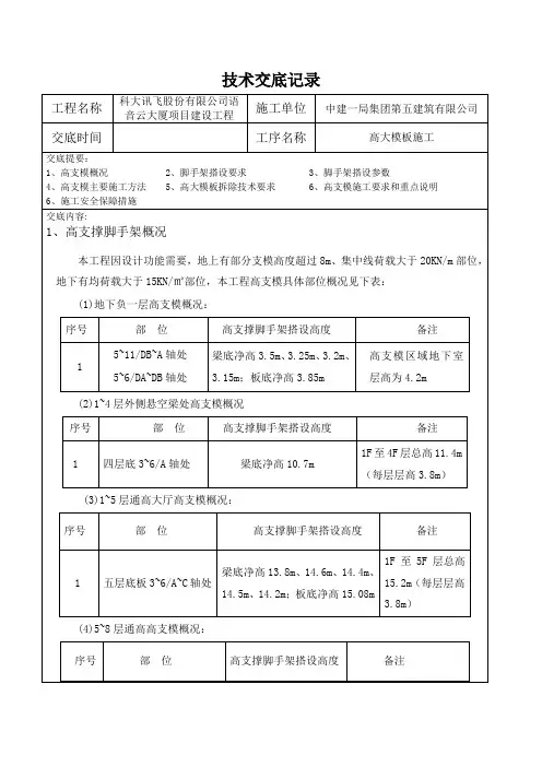 高支模技术交底