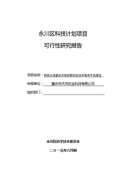 种苗云港星创天地可研报告
