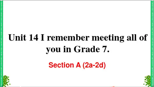 人教版英语九年级下册Unit 14 Section A (2a-2d)