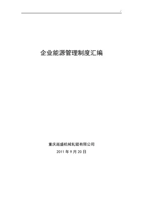 集团公司能源管理方案计划章程制度汇编