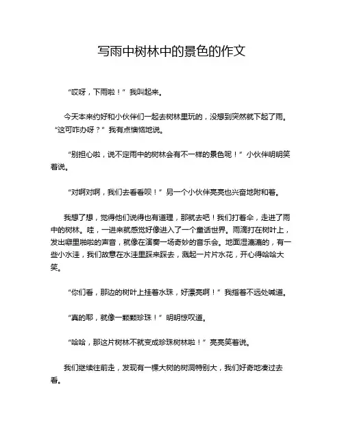 写雨中树林中的景色的作文