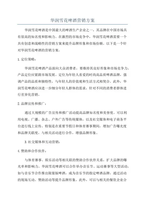 华润雪花啤酒营销方案