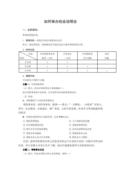 如何举办创业说明会