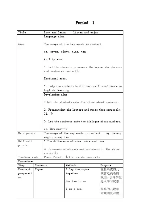 (新沪教牛津版)二年级英语上册《Module 1 Unit 3》优质教案设计1