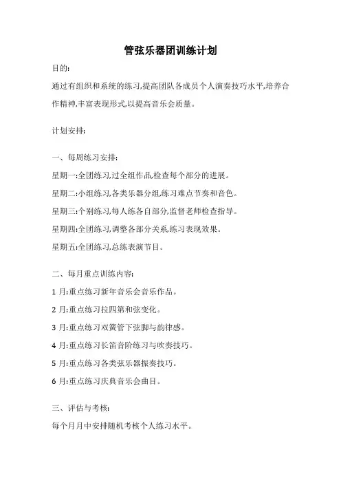 管弦乐器团训练计划