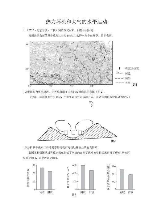 新高考地理热力环流和大气的水平运动(解析版)