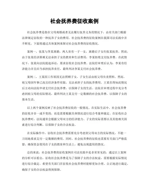 社会抚养费征收案例