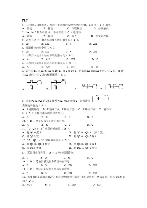 仪表专业技能大赛题