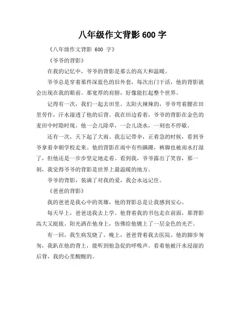 八年级作文背影600字