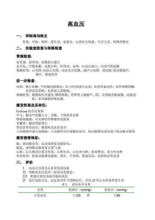 高血压诊疗常规