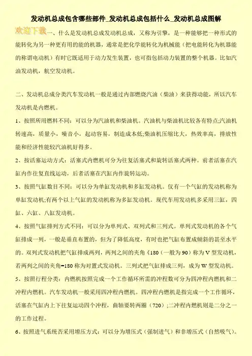 发动机总成包含哪些部件_发动机总成包括什么_发动机总成图解