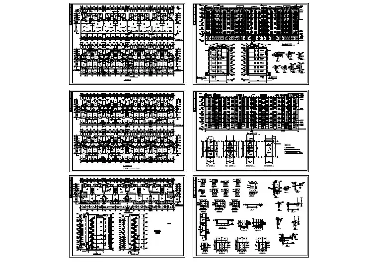 某小区5300平米临街7层框架结构商住楼建筑设计CAD图纸（底层商铺）