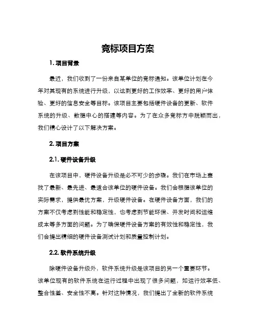 竞标项目方案