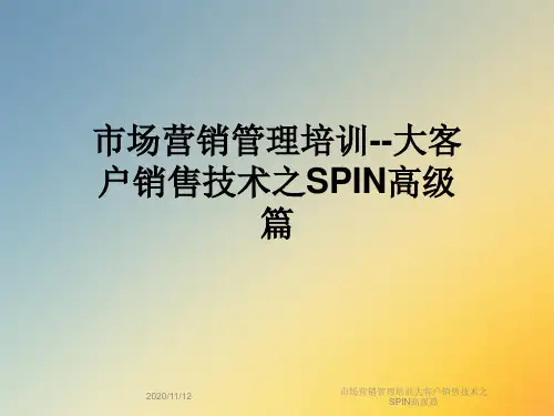 市场营销管理培训大客户销售技术之SPIN高级篇