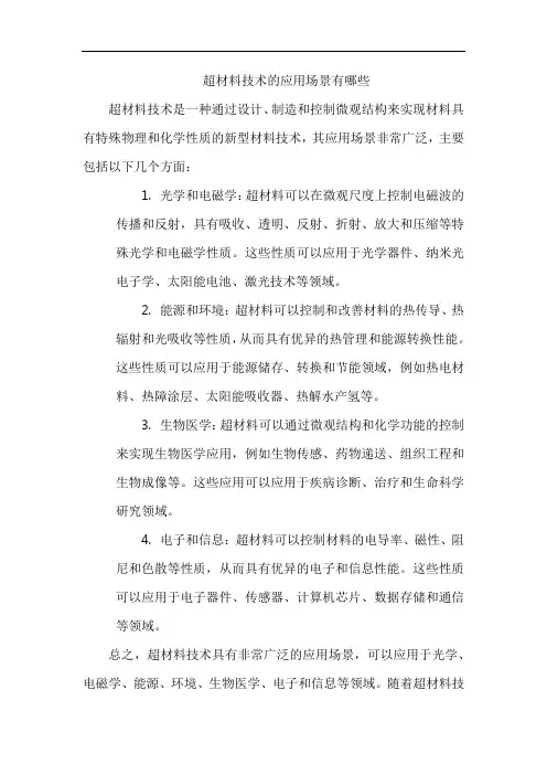 超材料技术的应用场景有哪些