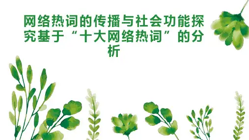 网络热词的传播与社会功能探究基于“十大网络热词”的分析