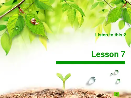 英语中级听力 lesson 7